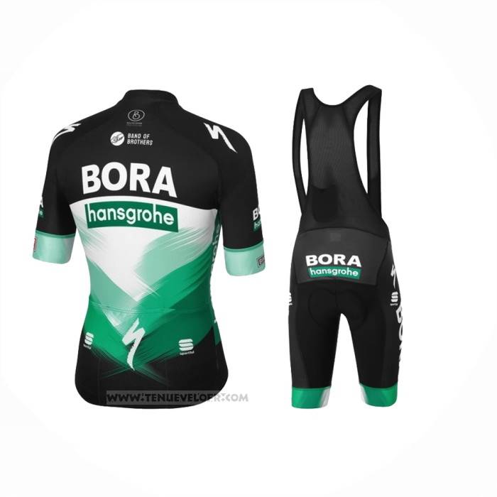 2023 Maillot Cyclisme Bora-Hansgrone Noir Vert Manches Courtes et Cuissard